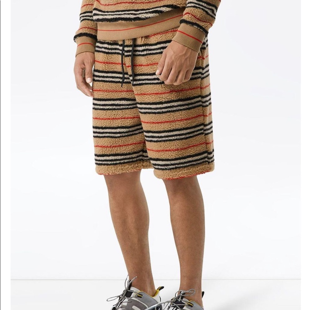 Burberry Men's Brown Icon Stripe Track Shorts